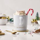 Le Creuset Stoneware Holly Mug with Gold Decal 350ml image number 1